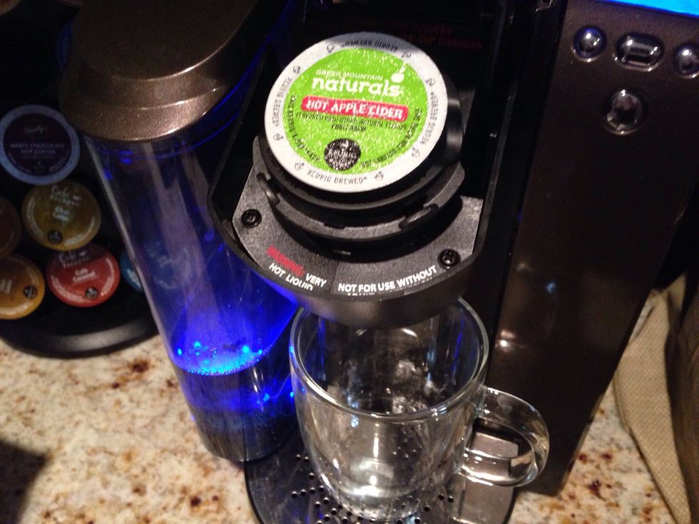 Brew a single serving of apple cider and let it cool.