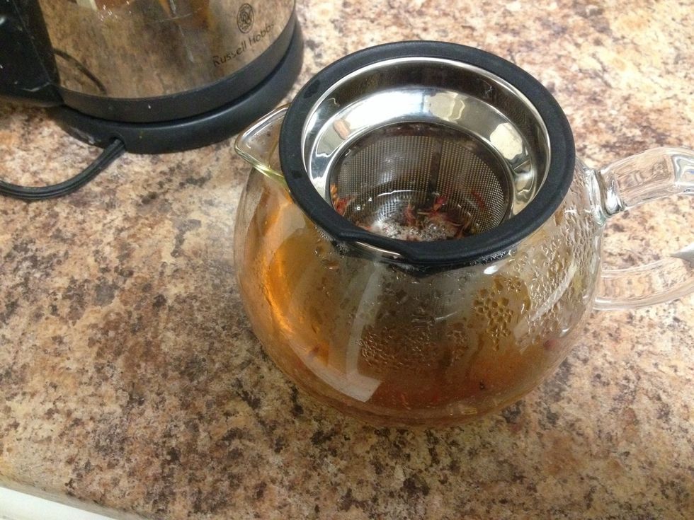 Brew a spiced tea blend (or a fruity herbal blend) of your choice!I am using "Organic Hot lips" from David's tea.