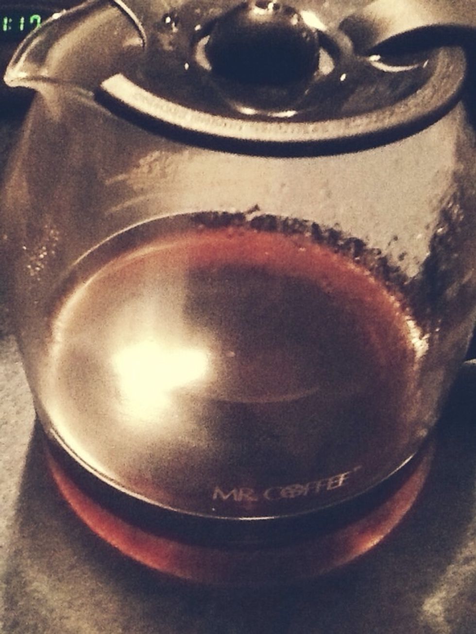 Brew coffee, concentrated to taste.
