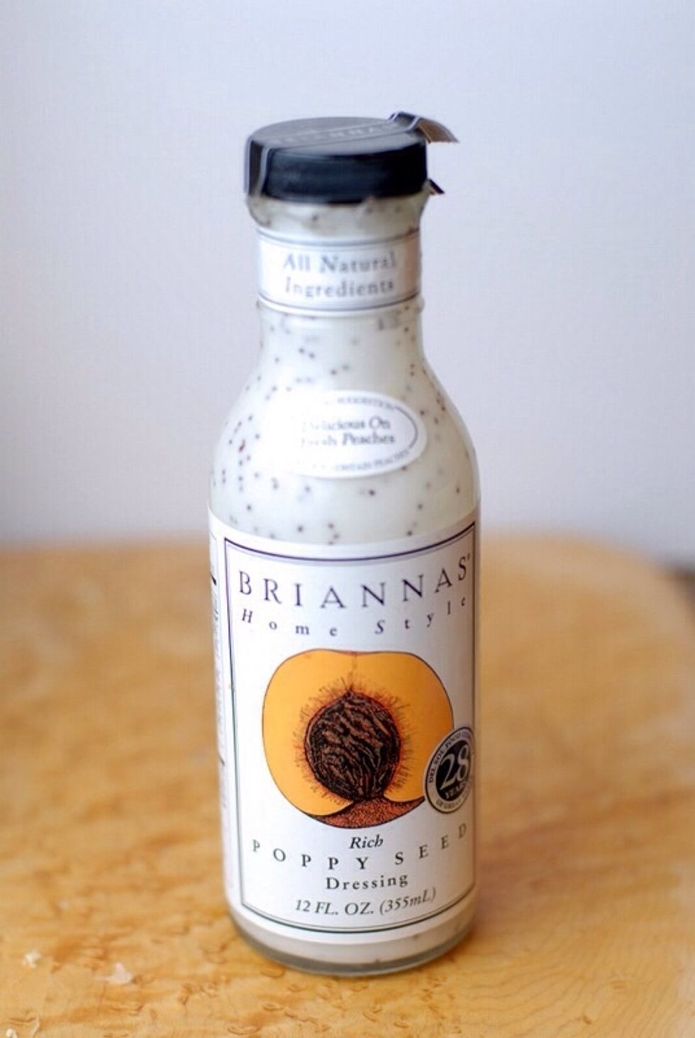 Brianna's Poppyseed Dressing! Just enough to wet the mixture.