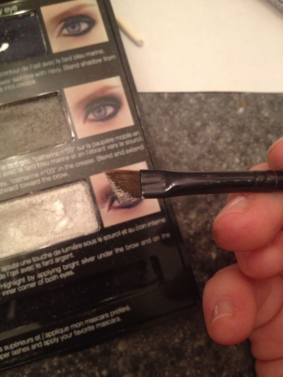 Brighten your eyes with white or silver