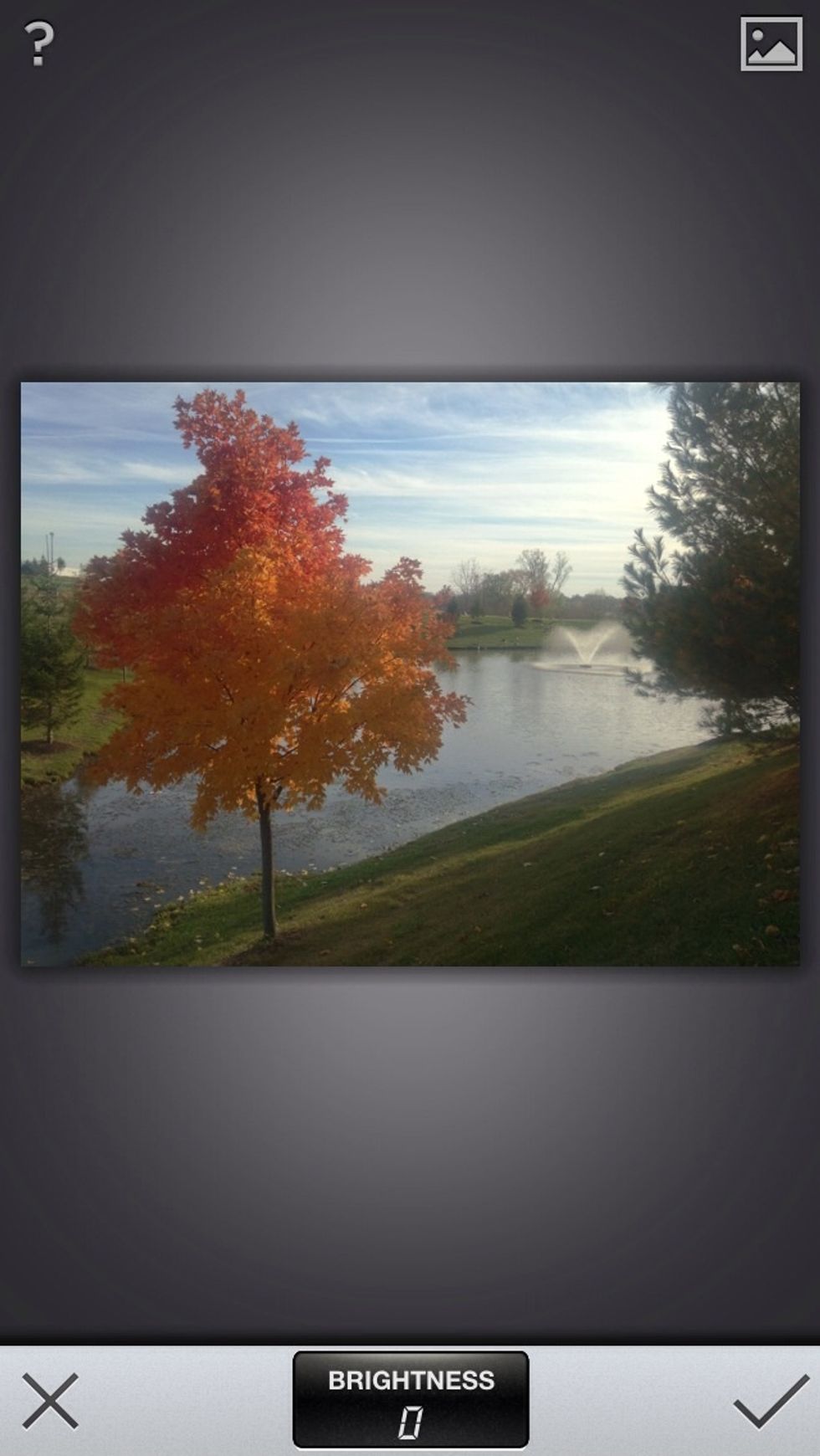 Brightness, as the name implies, is how bright the overall image is. Our image is a little too dark so we'll turn the brightness up.