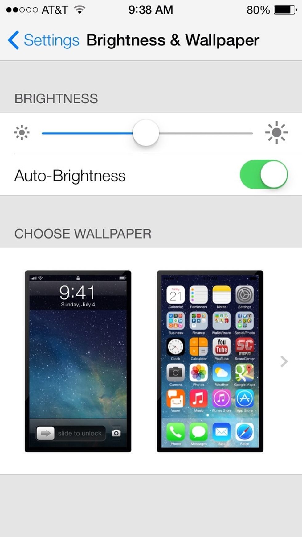 Brightness & Wallpaper