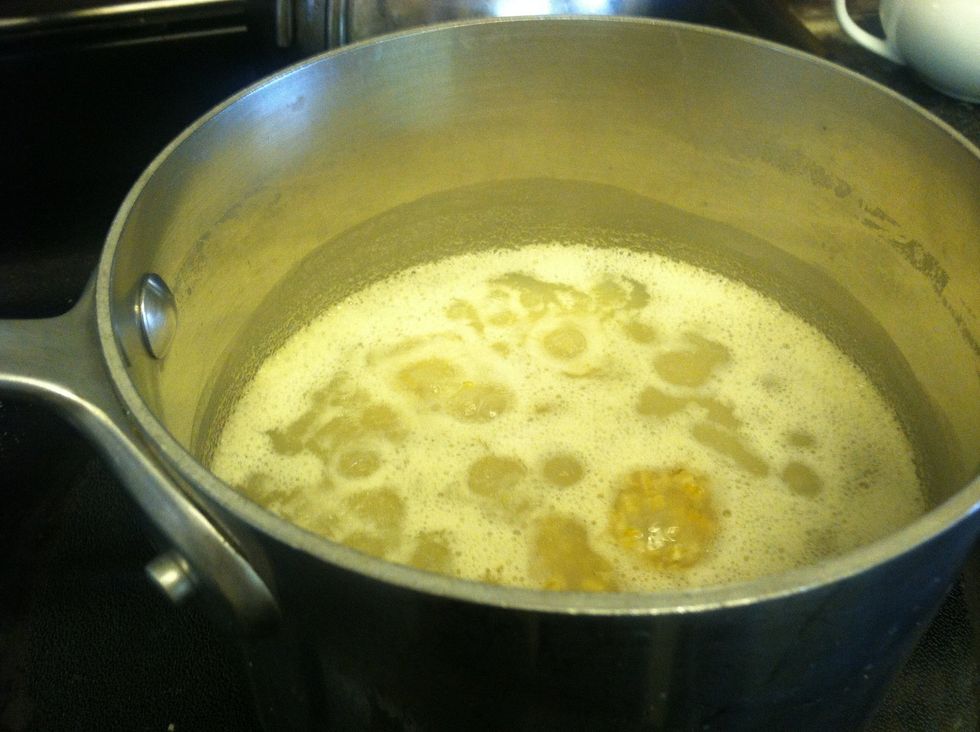 Bring 3 cups of water to boil in a medium saucepan. Add salt and oats to water. Reduce heat to a simmer. Cook 10 minutes for al dente or 20 minutes for creamy. Let the oats sit for 2 minutes.