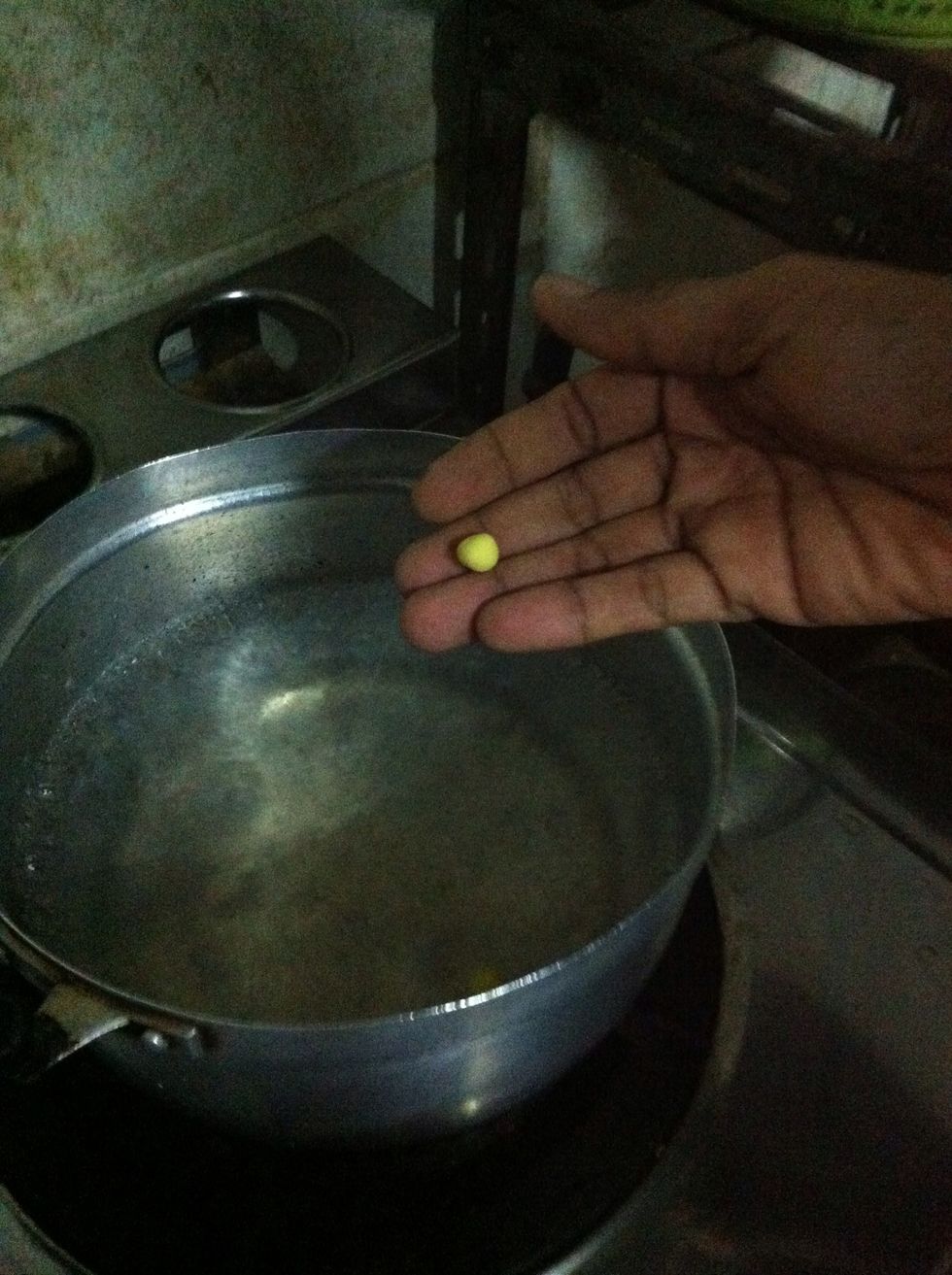 Bring a large pot of water to a boil, toss in the balls.