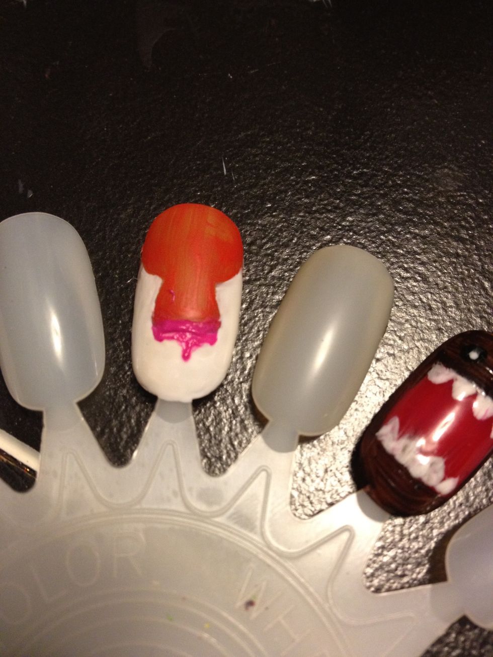 Bring a line down the bridge of the nose