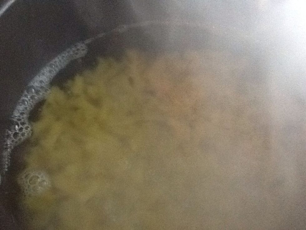 Bring a pot of water to a boil adding some salt to prevent the pasta from being bland. Cook the pasta until al dente, according to package directions.