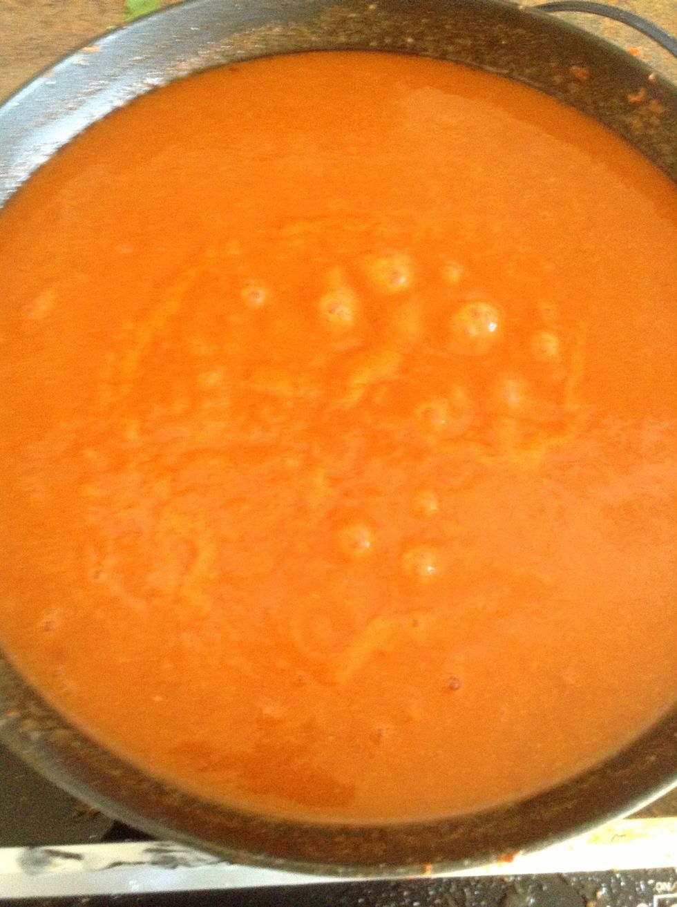 Bring contents of saucepan to a boil