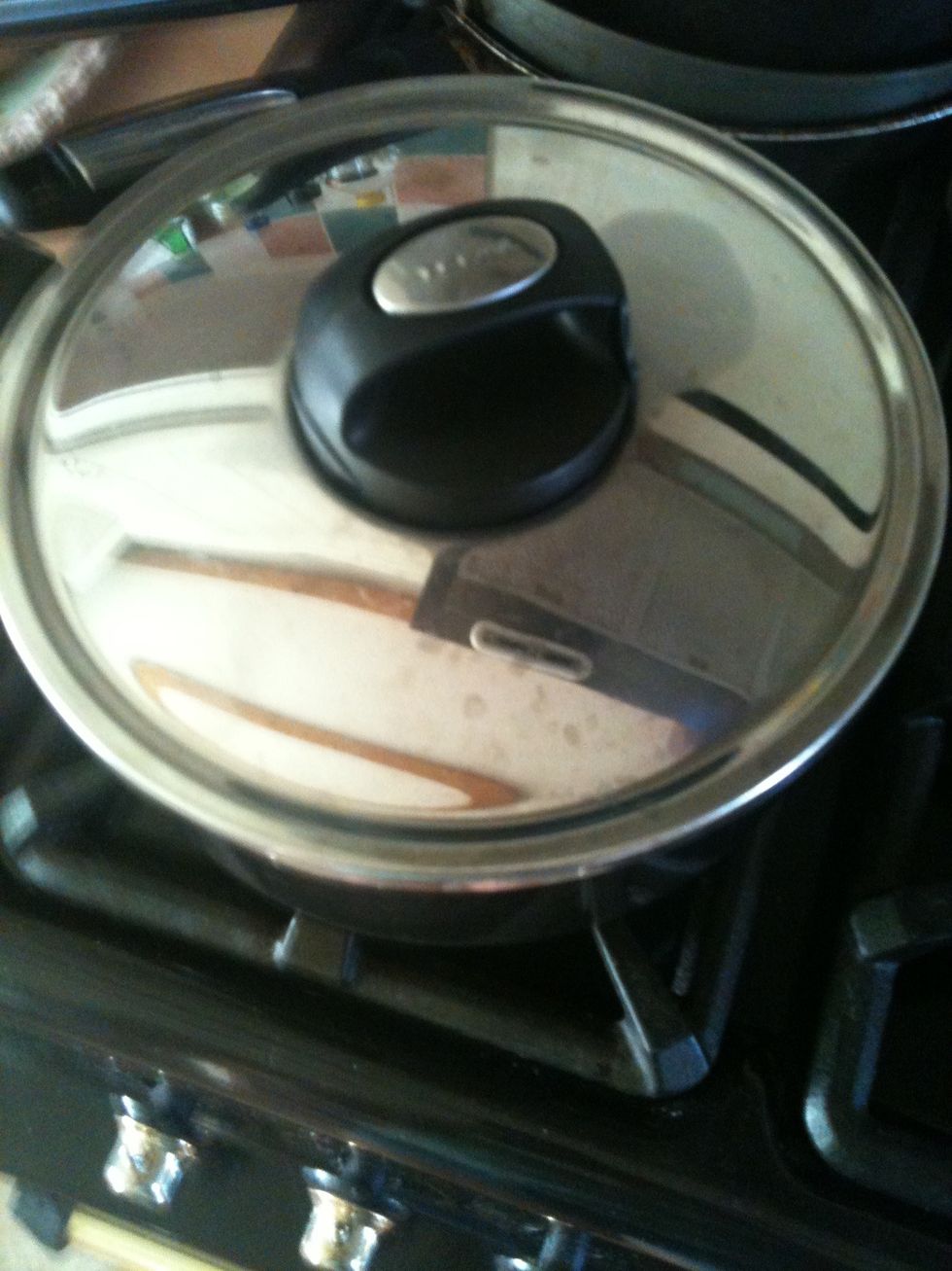 Bring it to the boil then turn down the heat to let it simmer. Cover it with a lid and keep stirring and checking it occasionally!