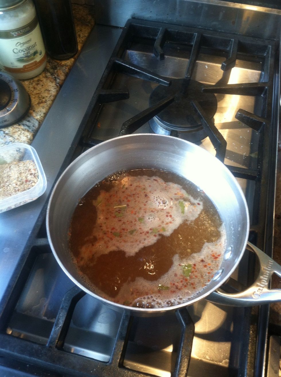 Bring mixture to a boil. Boil over medium heat for 5 minutes.