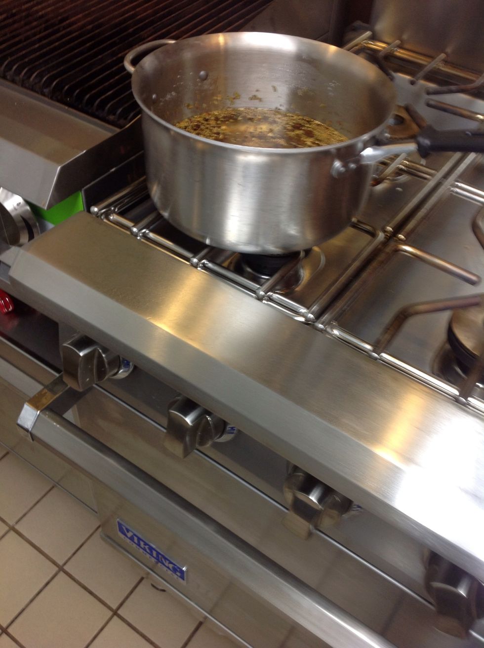 Bring pickling brine to a simmer