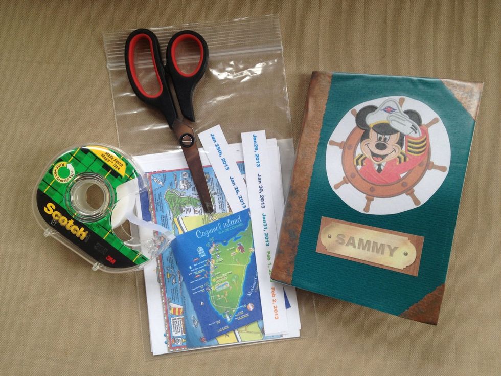 Bring small scissors (in checked bags), tape, etc. I put the stickers in a small bag.