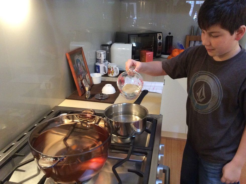 Bring some water too a boil