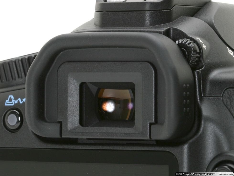 Bring the camera up to your eye and look through the viewfinder