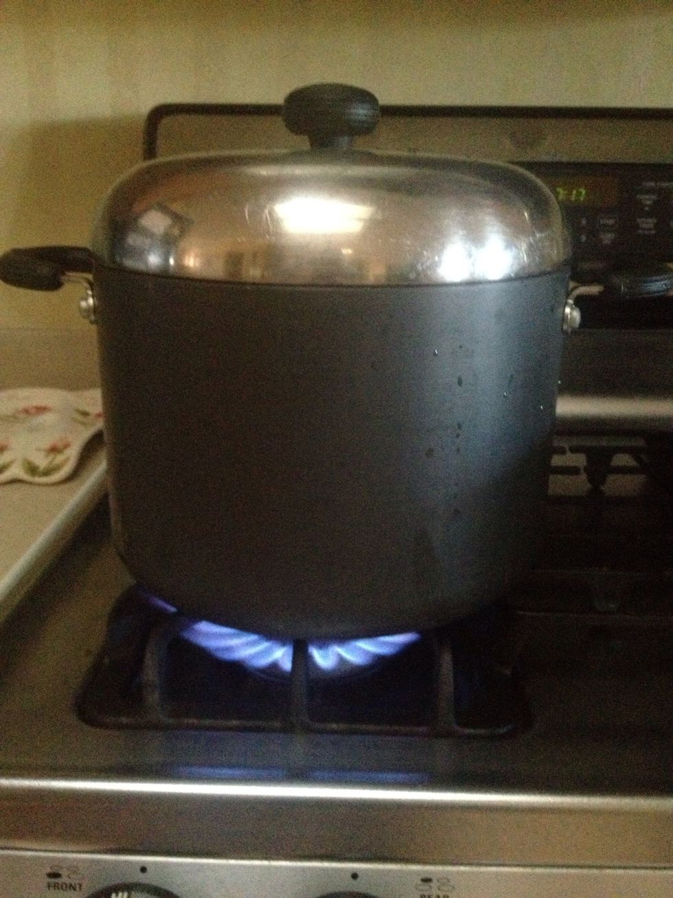 Bring the dried bamboo to a boil.