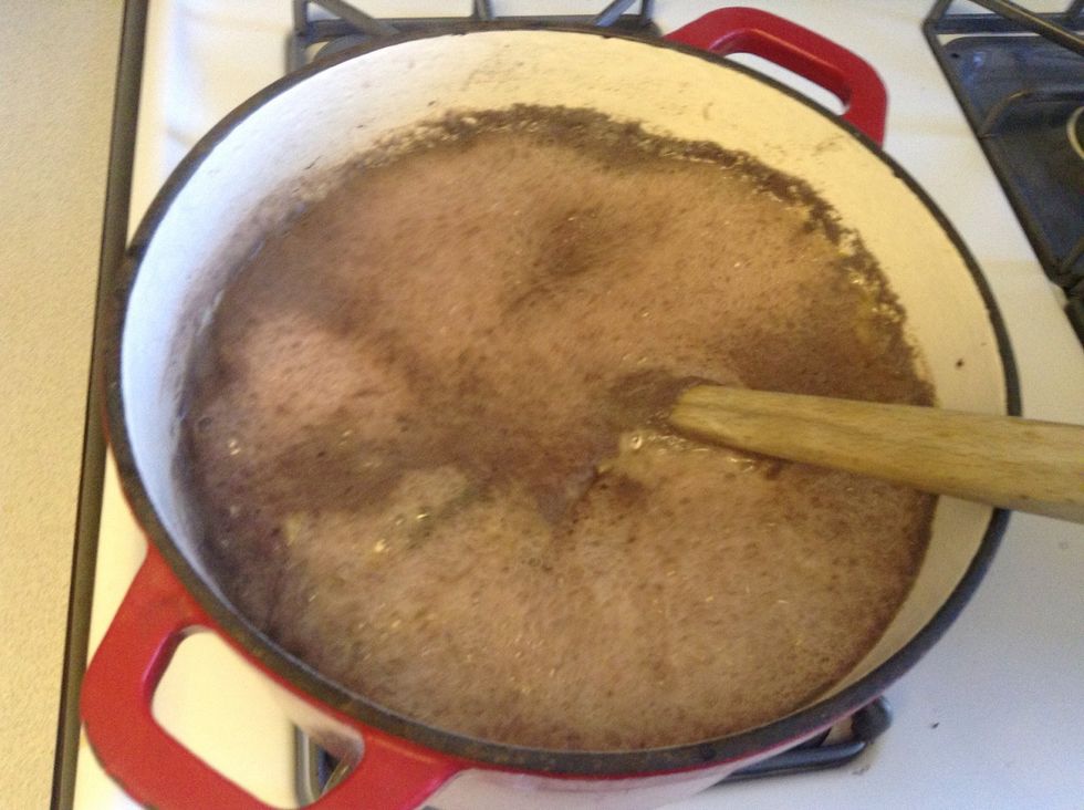 Bring the marinade to boil for 30 min .. A white foam will form, it is the alcohol evaporating..