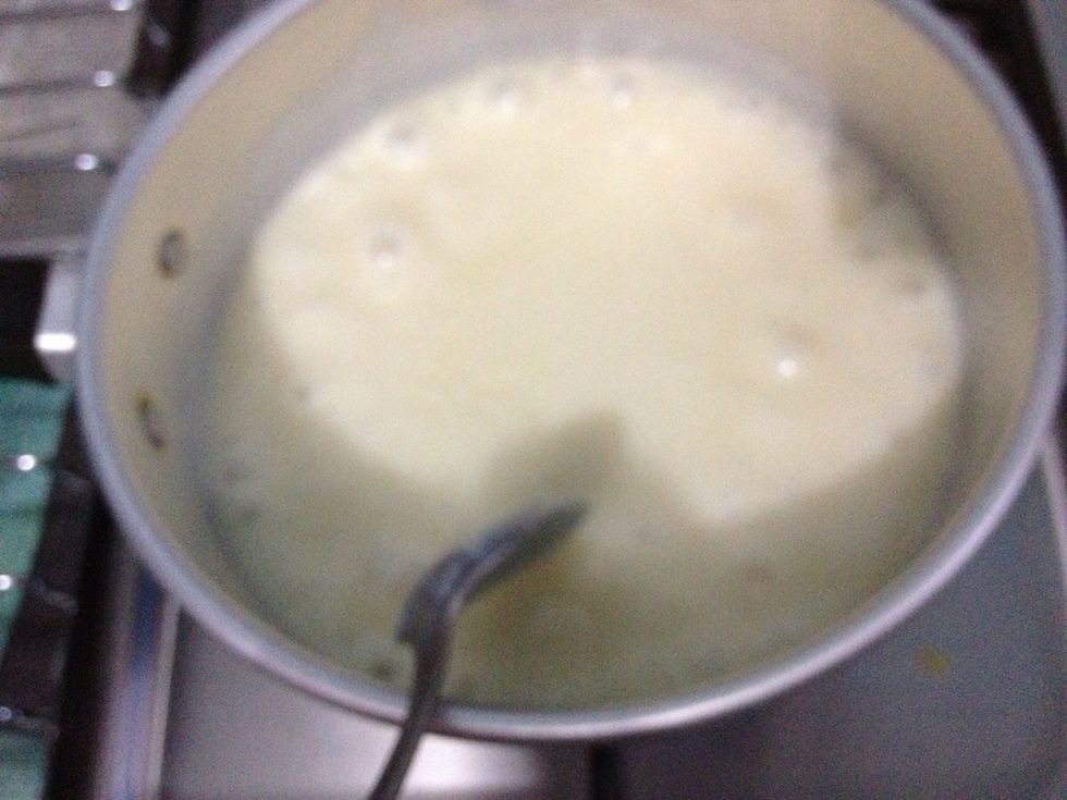 Bring the mixture back to a boil over medium-high heat and cook. stirring constantly until slightly thickened. About 1mnt. Remove from heat