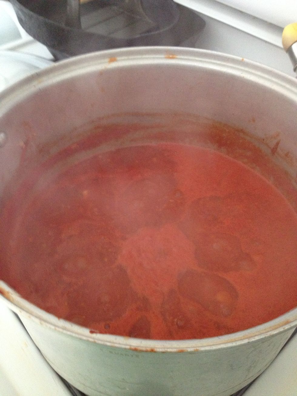 Bring the sauce to a boil.