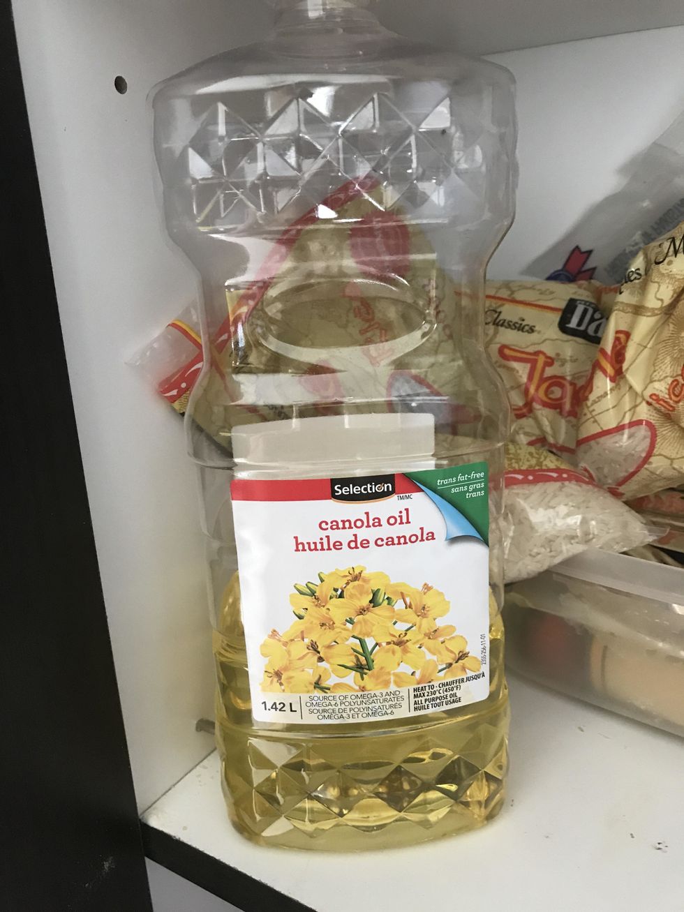 Bring the skillet to a medium heat, and add the canola oil