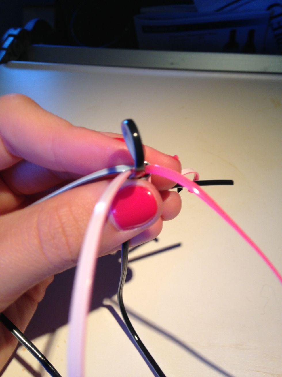 Bring the top piece over like a rainbow