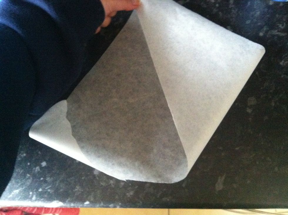 Bring the two side corners to the top corner..like so.