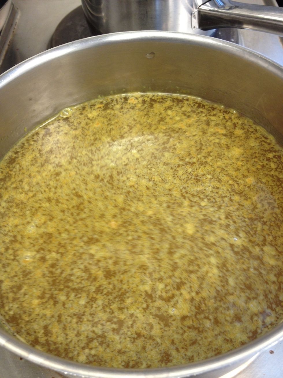 Bring the vegetable stock to a boil.