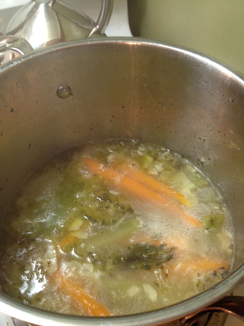 ...bring the wine and veg mixture to a boil.