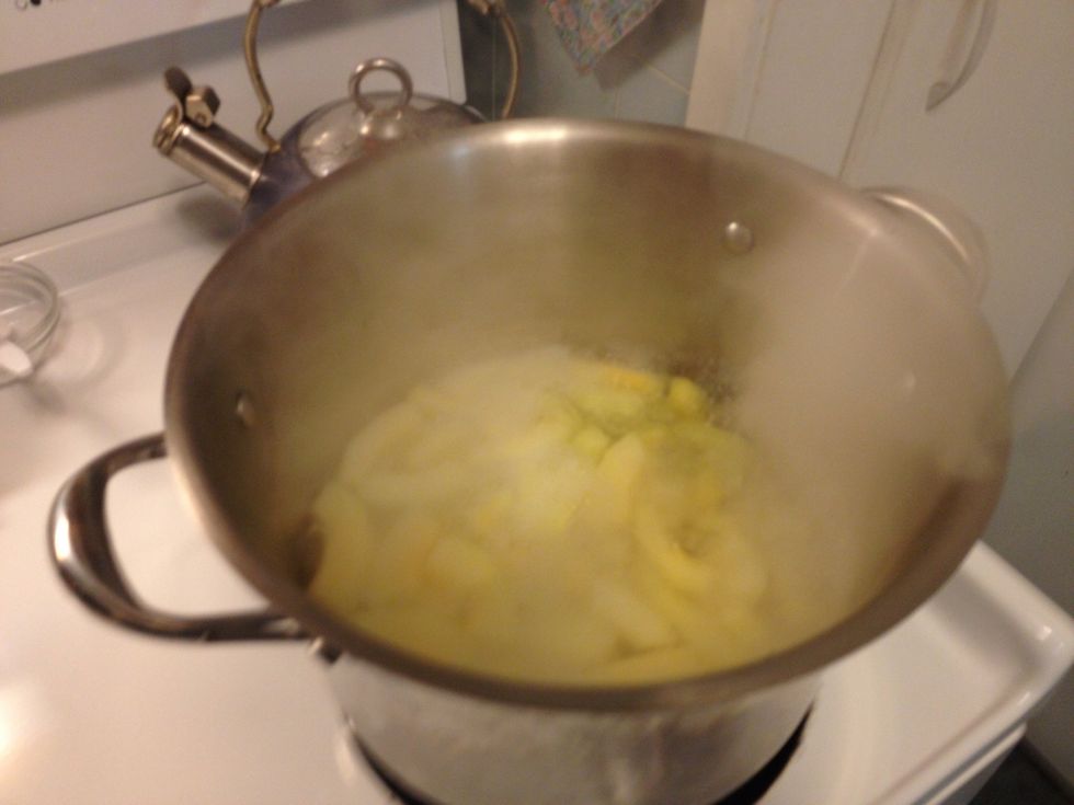 Bring them to a boil and then turn down the heat to simmer for 10 or 15 minutes.
