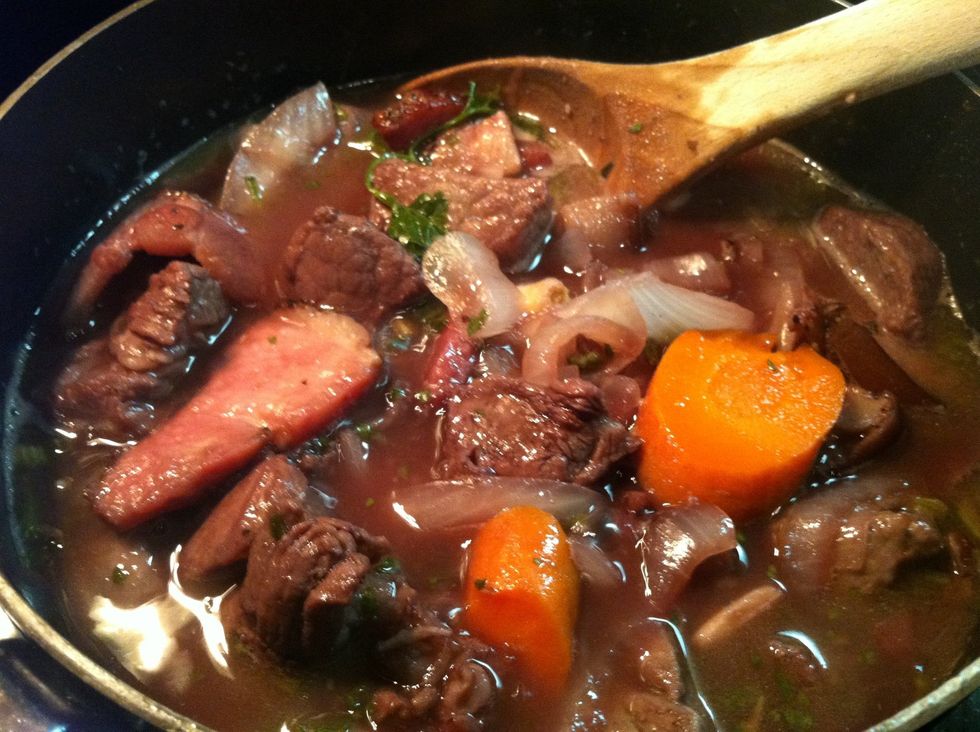 Bring to a boil. Continuously stir. Once boiling occurs, bring the heat down to a low simmer and cover after 10min... Forget about it, watch tv, play piano, read a book, get a buck.