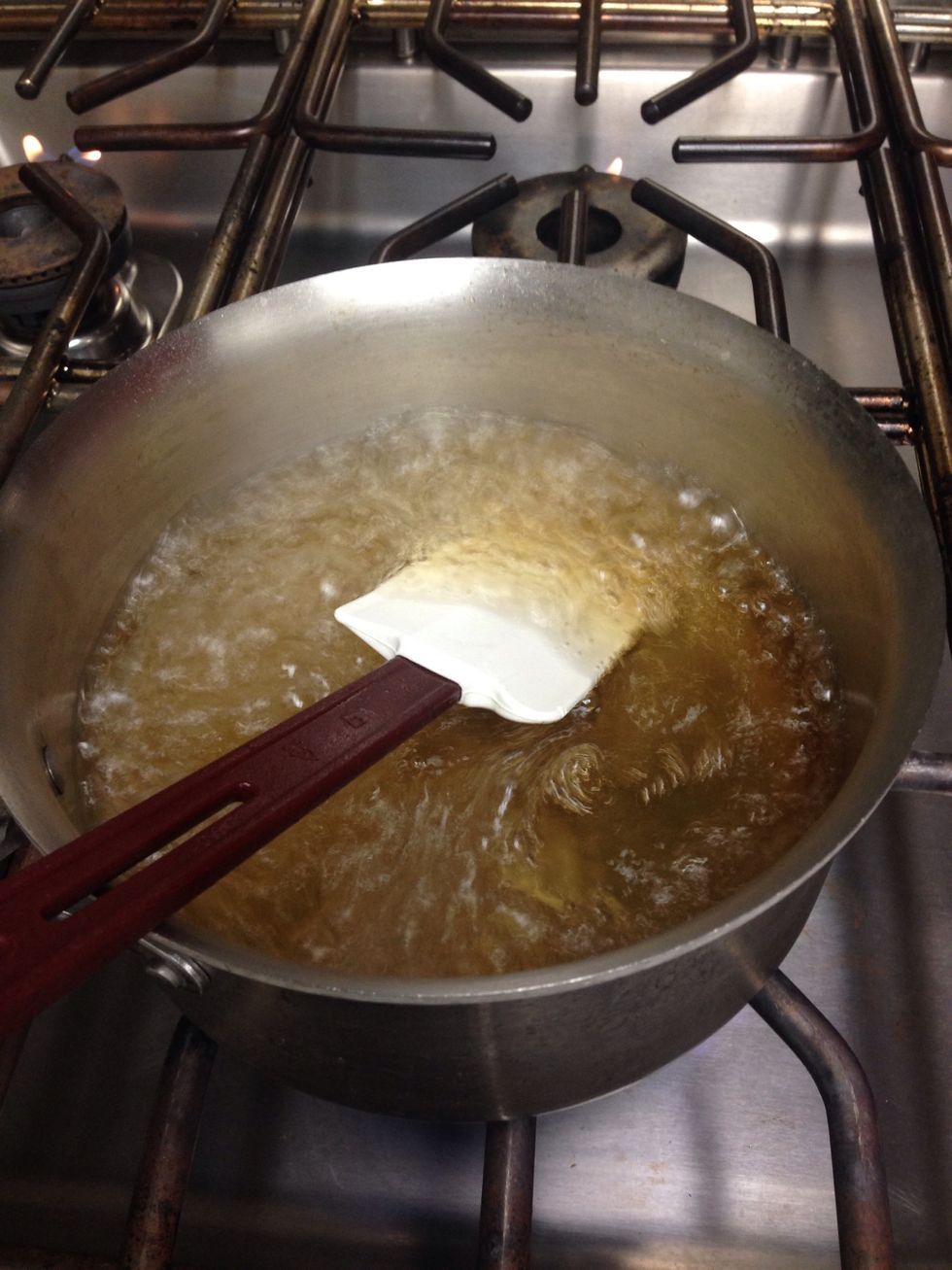 Bring to a boil making sure salt and sugar have fully dissolved.