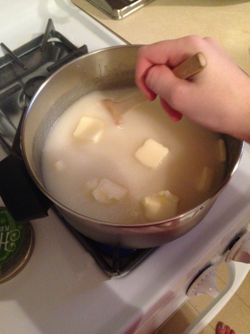 Bring to a boil over low heat, stirring often