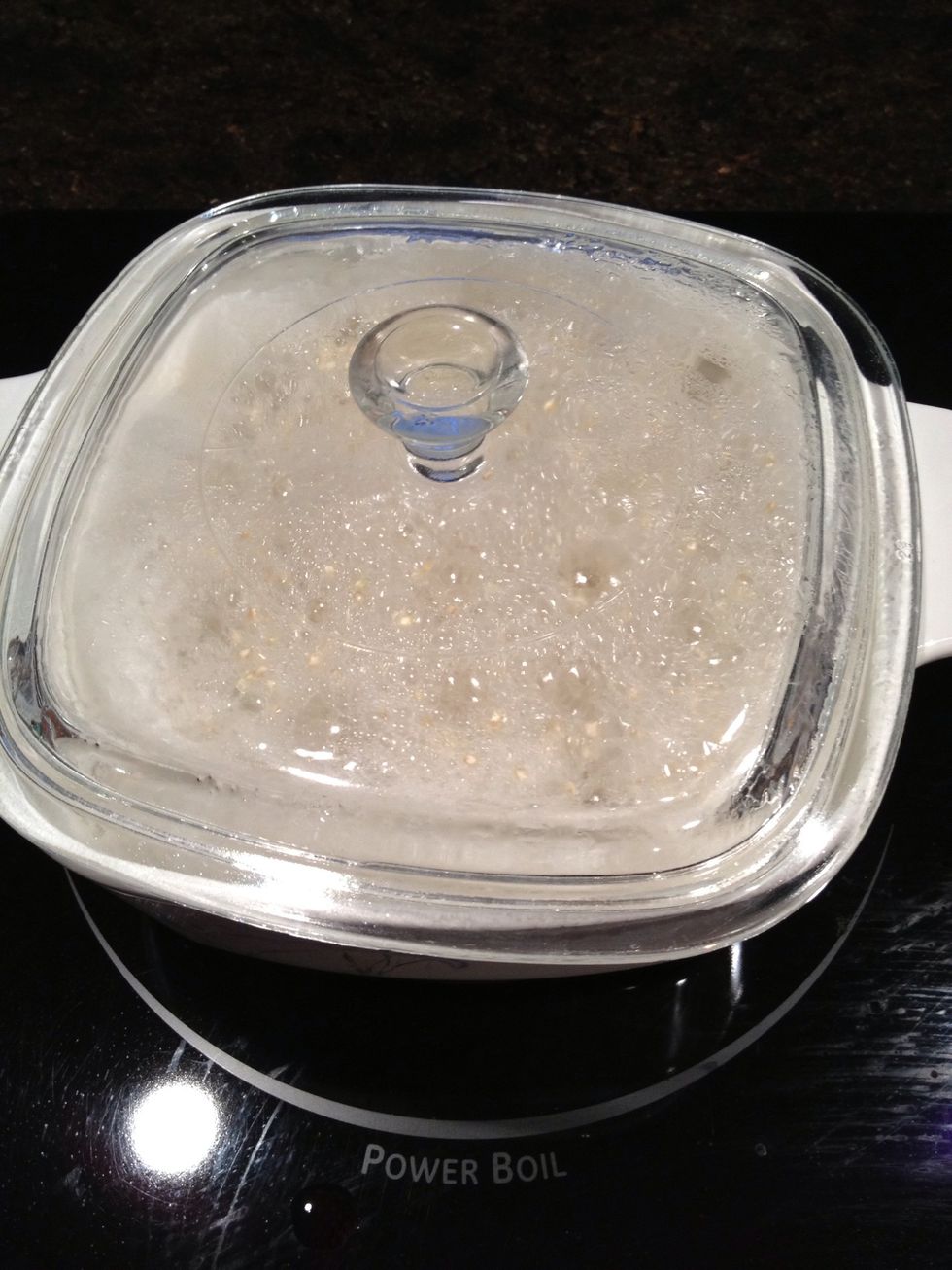 Bring to a boil. Then simmer until all the water is absorbed; about 10-15 minutes.