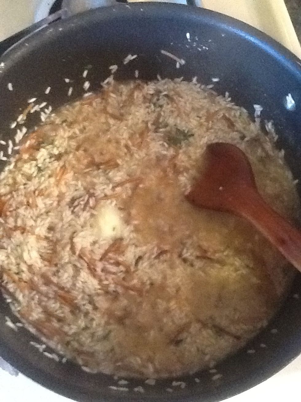Bring to a boil,when liquid has been absorbed,cover and cook for 25-30 minutes over low heat . Do not remove the lid within this time.