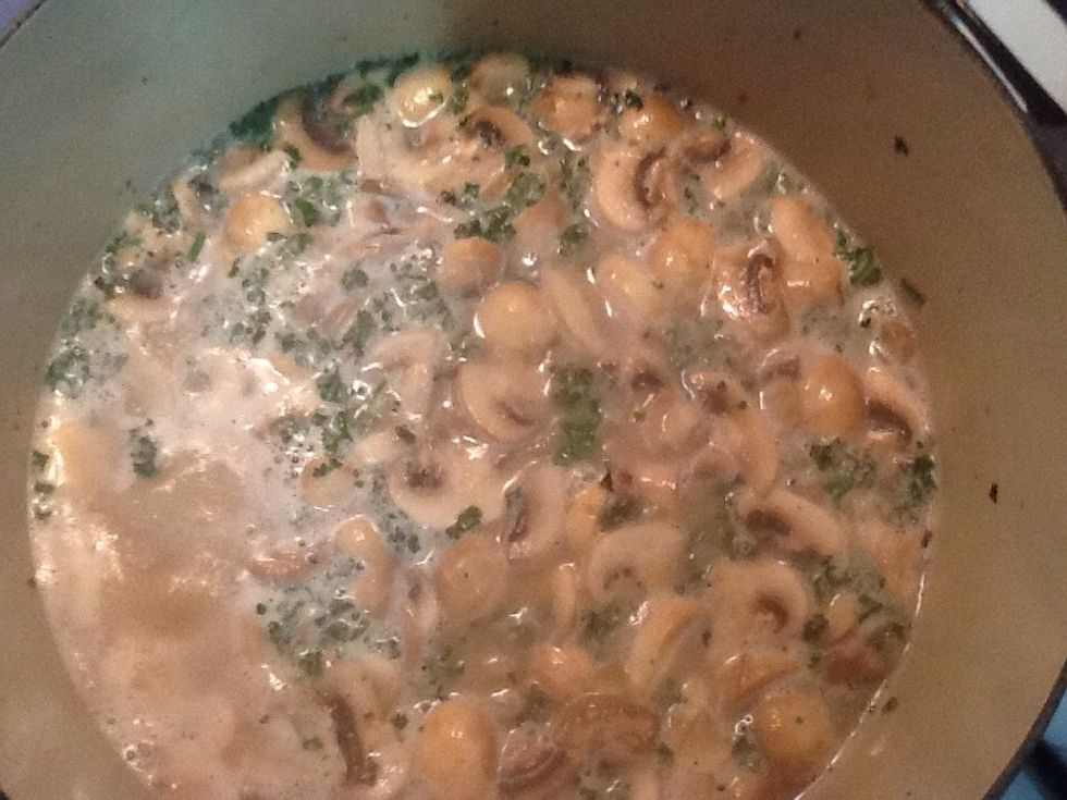 Bring to a gentle simmer for twenty minutes.