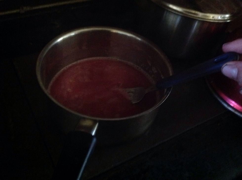 Bring to boil on medium heat and cook for five minutes. Stirring constantly