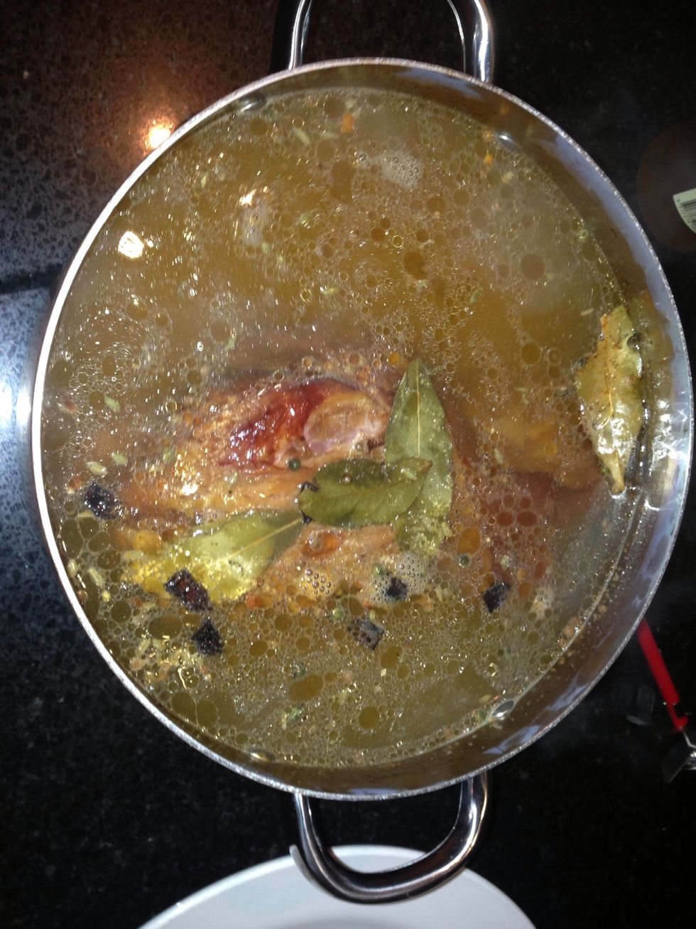 Bring to the boil and the let simmer for a few hours i let mine go for 4.5 hours