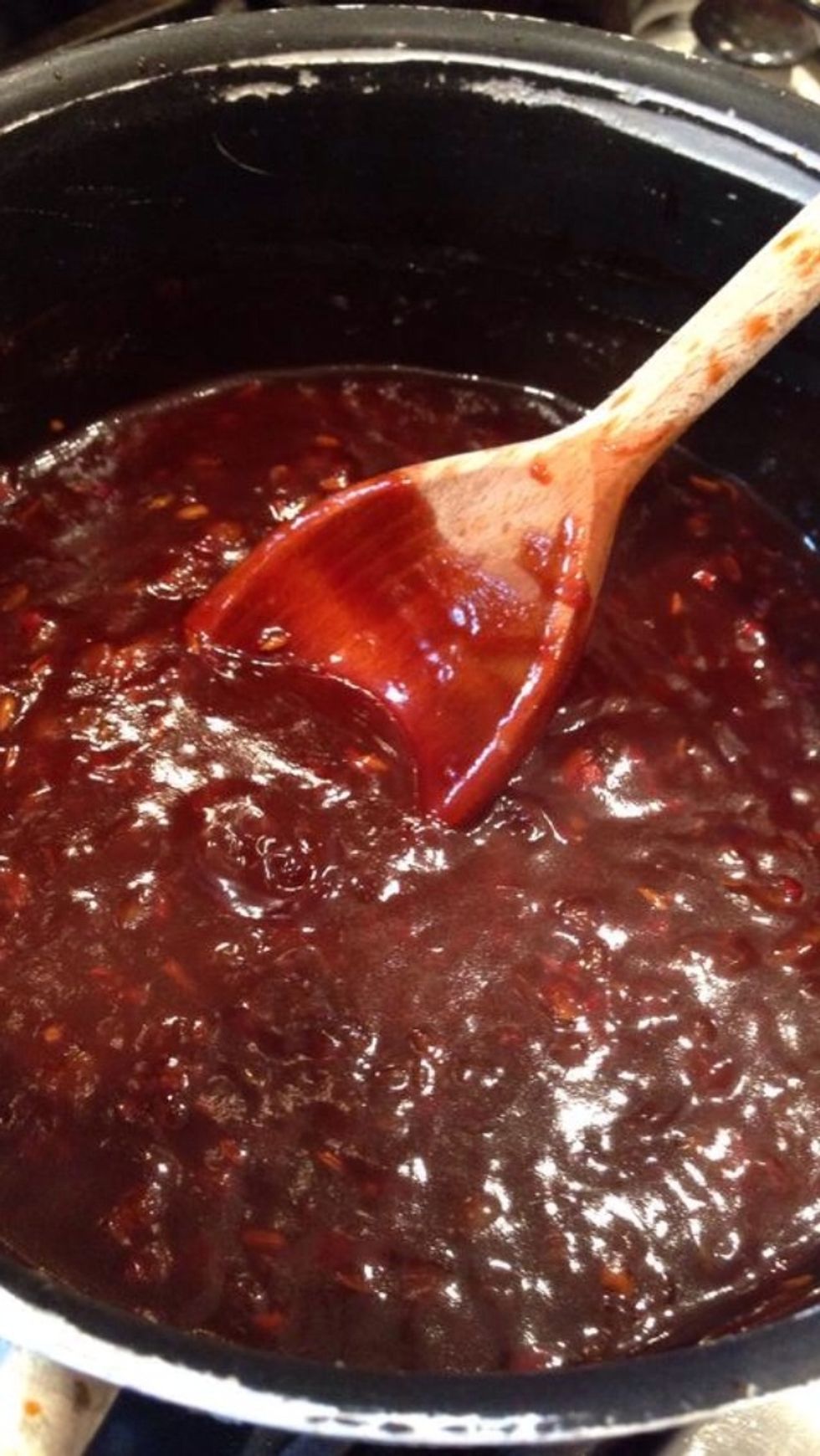 Bring to the boil then simmer for 15 minutes until thickened