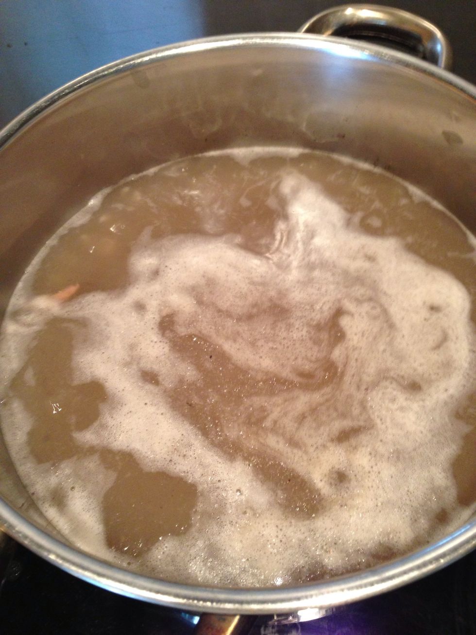 Bring water to boil and add rice in it. Then turn it I simmer. Cook gently, stirring occasionally, until the rice is cooked becoming thick and creamy.