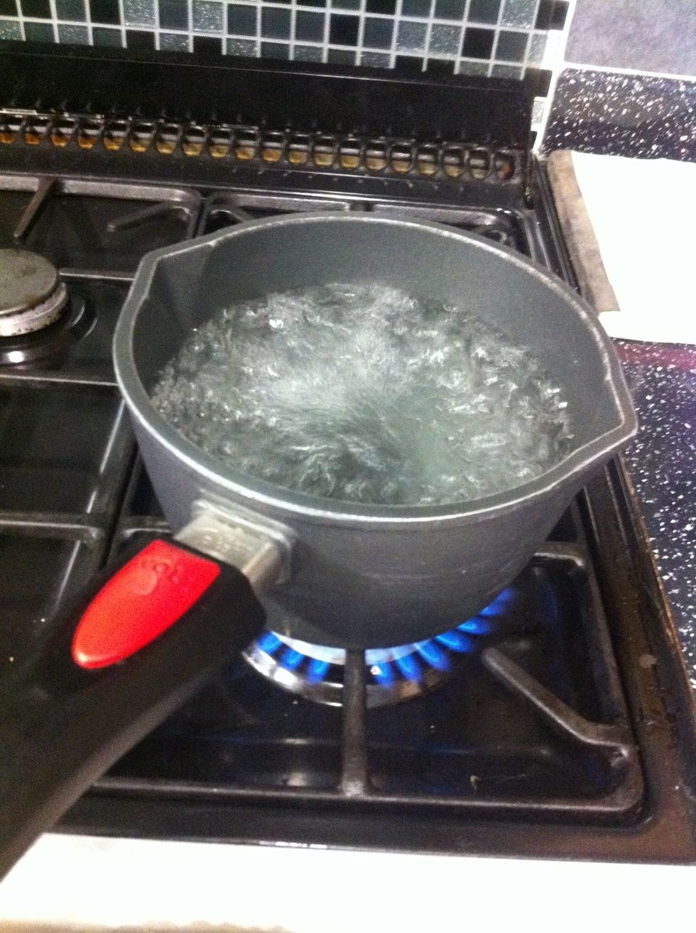 Bring water to boil in sauce pan