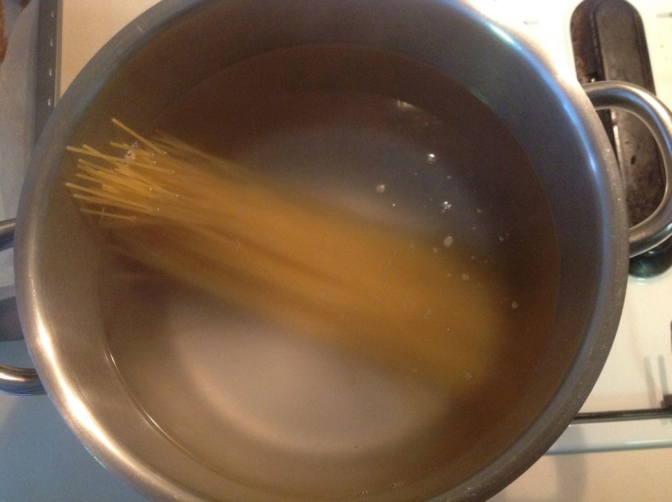 Bring water to boil then cook pasta for 10 minutes