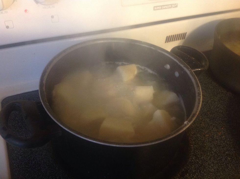 Bring yams to boil, then lower heat to medium.  Stir occasionally. Yams are done when fork pierces easily. Be careful not to overcook as they will become mushy, a little firm is good.