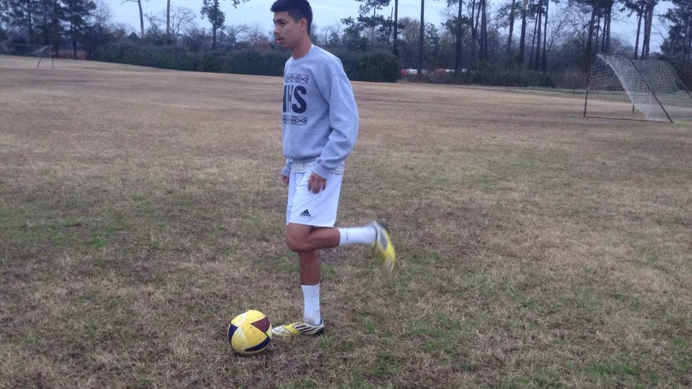 Bring your foot back. (Does not matter which foot)