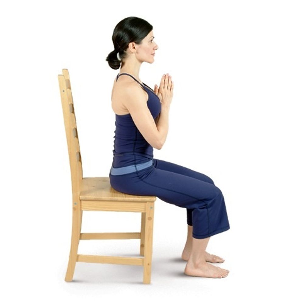 Bring your palms together in front of your chest in Prayer Pose.