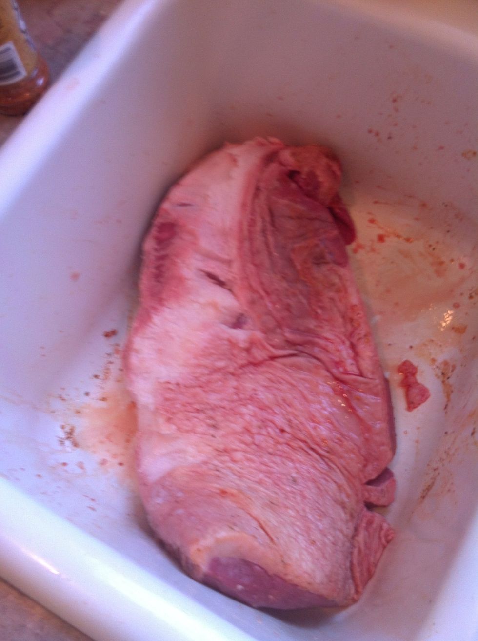 Brisket is fatty. Trim most of it off. Some say it melts into the meat which is not true a thin layer is perfect. Protects the meat and forms a nice crust.