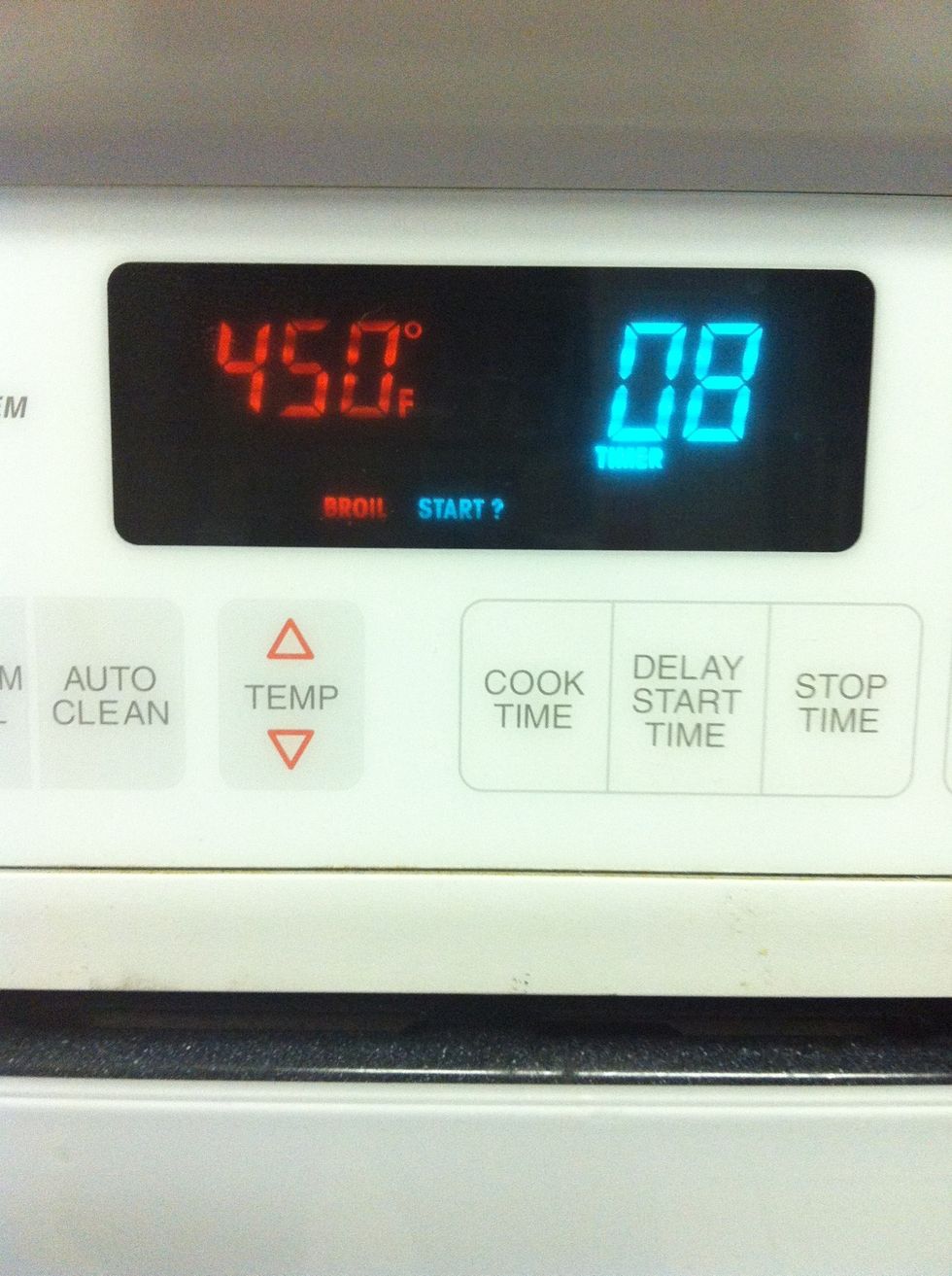 Broil at 450 degrees for 8-9 minutes.