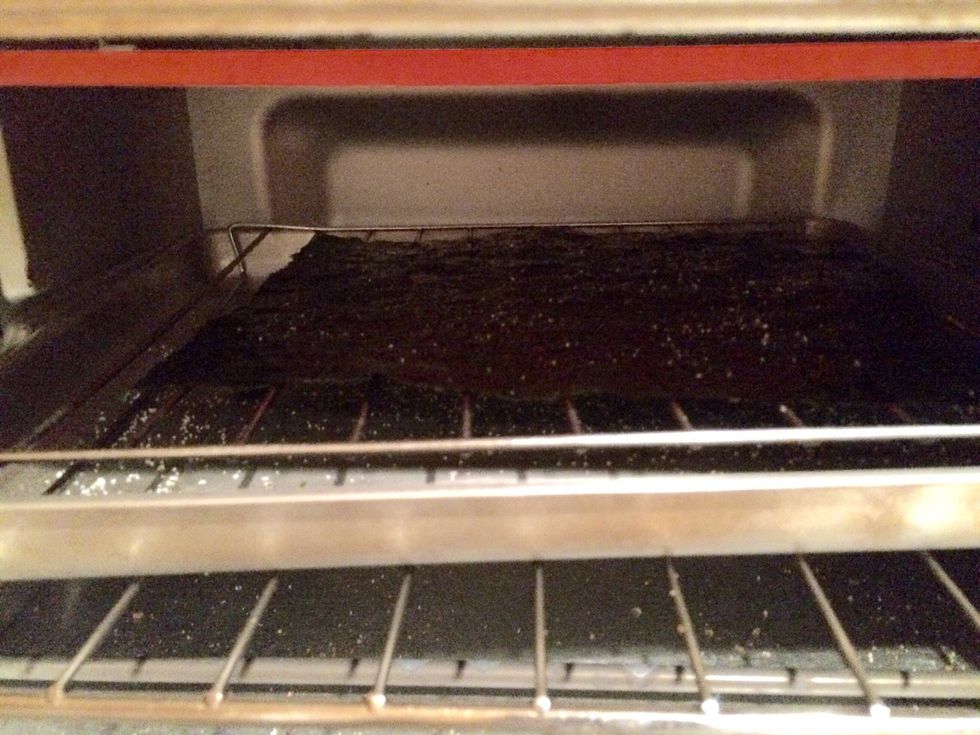 Broil until just warm and toasty...don't burn it or else it will taste awful and trust me you'll know it.