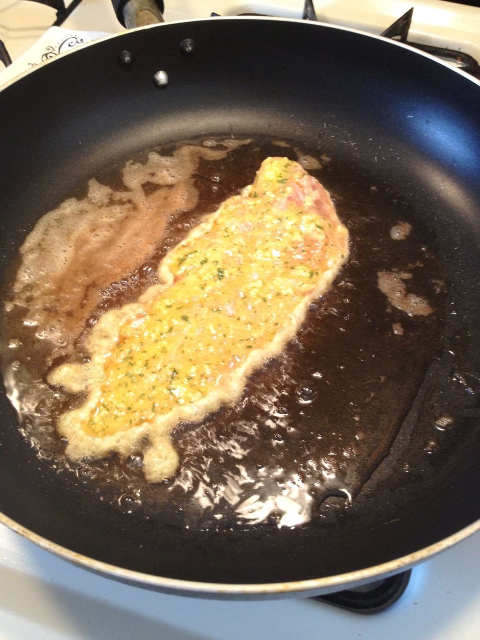 Brown each side of chicken.