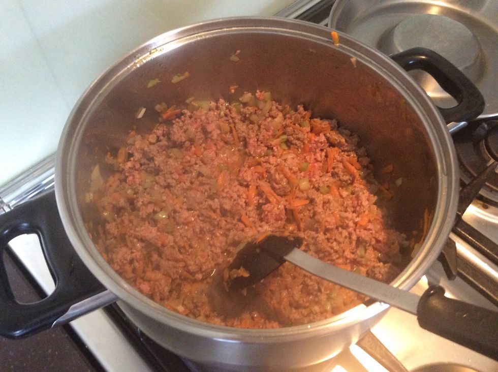 Brown off the the mince and then add the Tomato Passata.