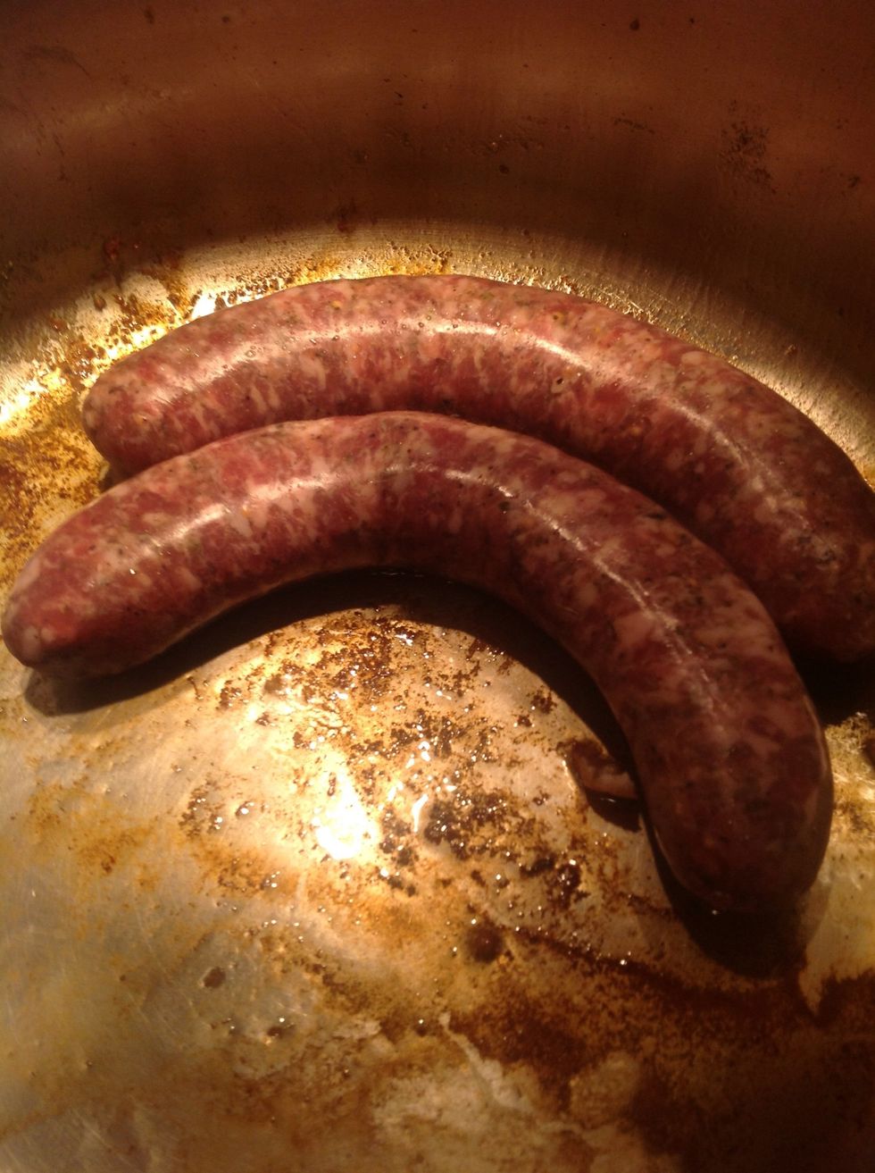 Brown sausages and remove
