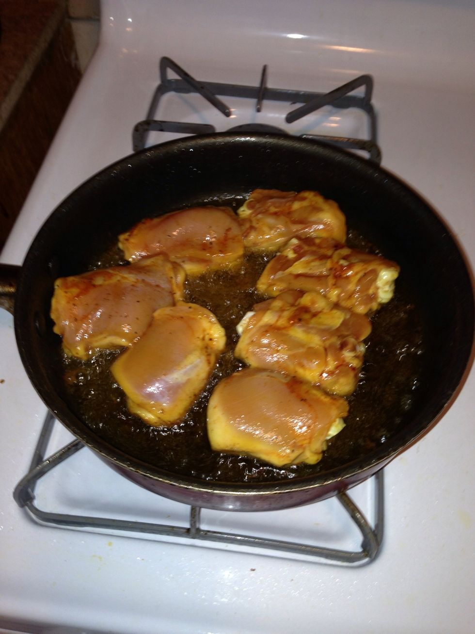 Brown the chicken to your level I like it at a medium brown